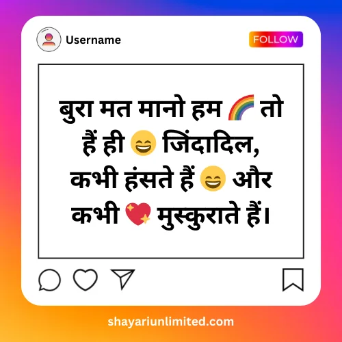 instagram bio shayari attitude