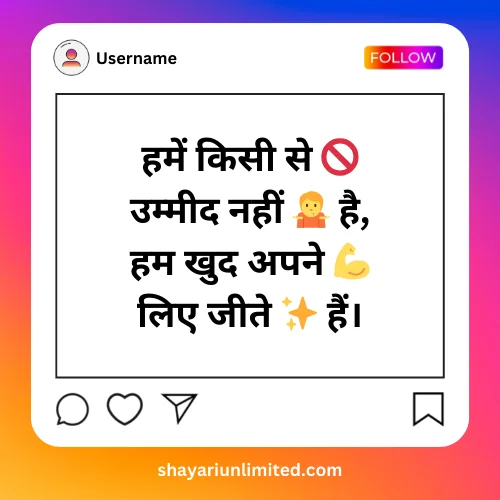 instagram bio shayari attitude