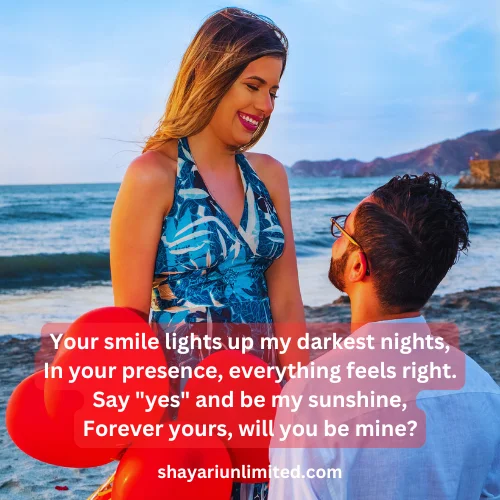 propose shayari in english