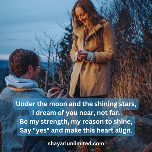 propose shayari in english