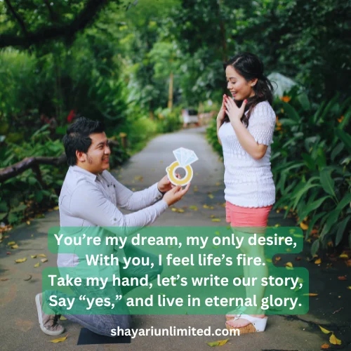 propose shayari in english